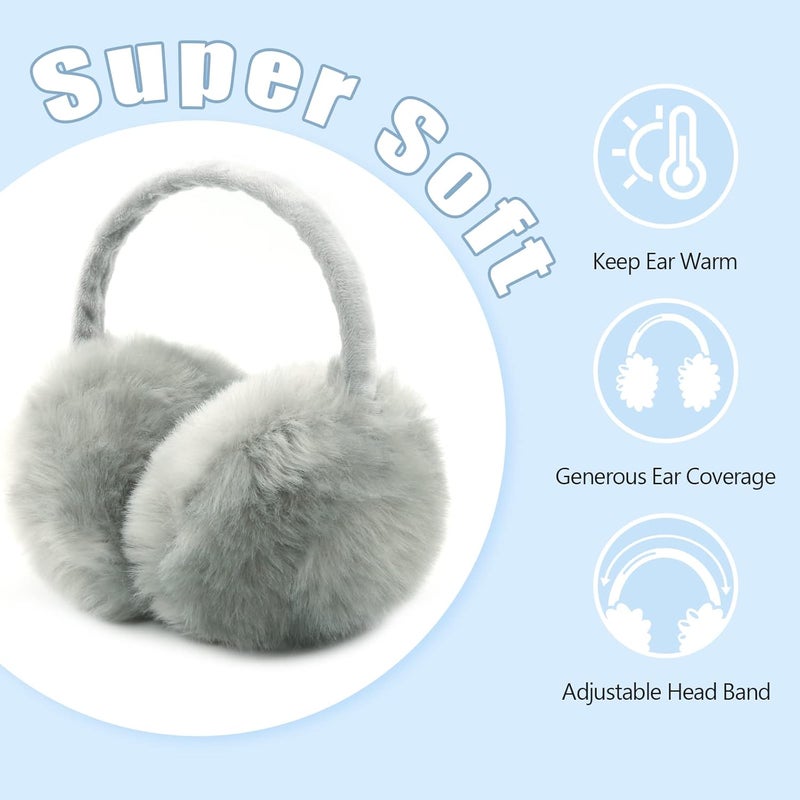 FSTEOE Winter Ear Muffs Women Warm Earmuff Girls Ear Warmers Soft Plush Outdoor Adjustable Ear Cover - Image 4